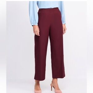 TRIBAL Pull On Wide Leg Pant W/ Front Pockets and Button Detail new size 10